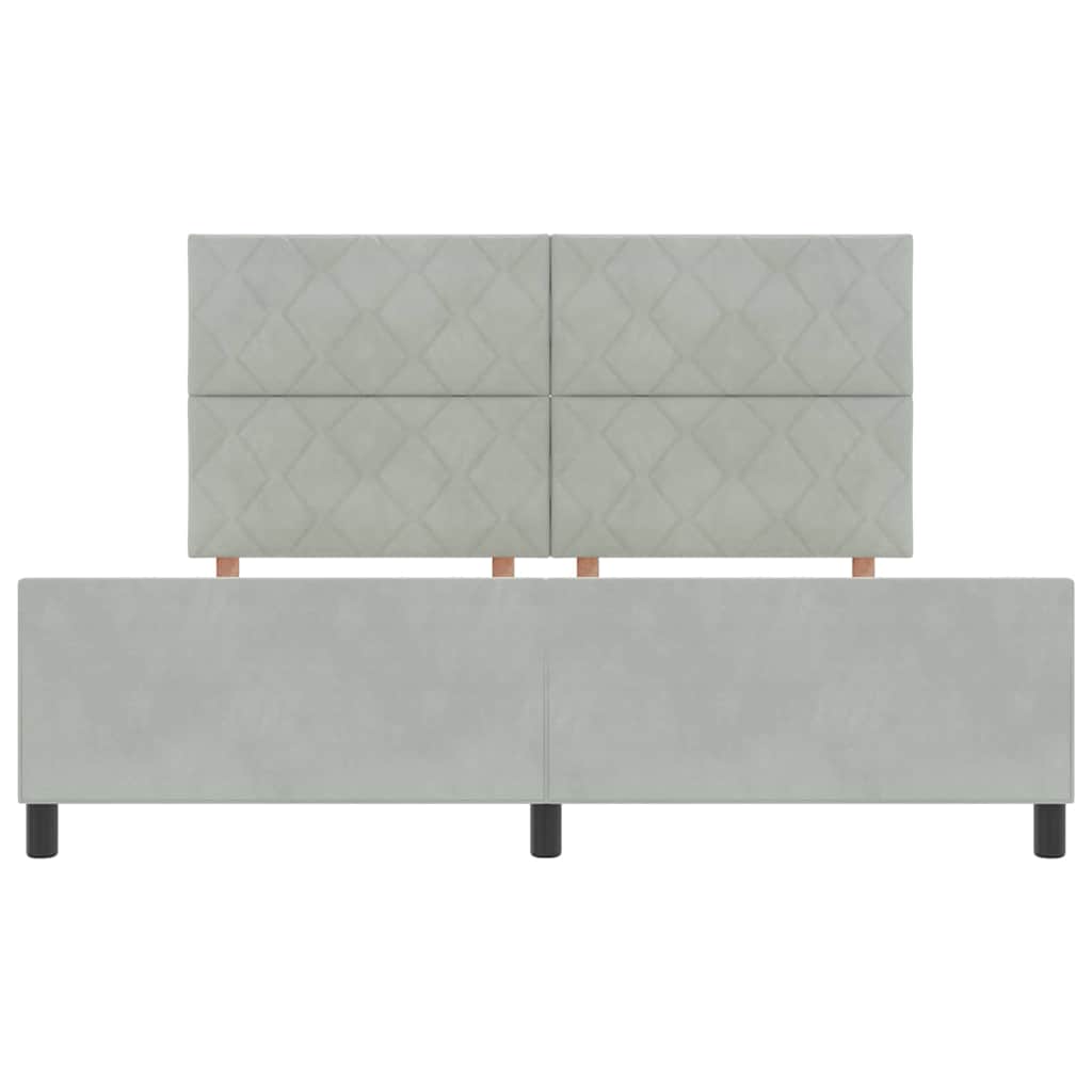 Boxspringbed met hoofdeinde Lichtgrijs 180 x 200 cm Fluweel
