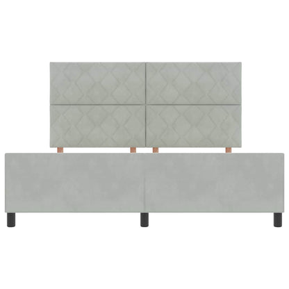 Boxspringbed met hoofdeinde Lichtgrijs 180 x 200 cm Fluweel