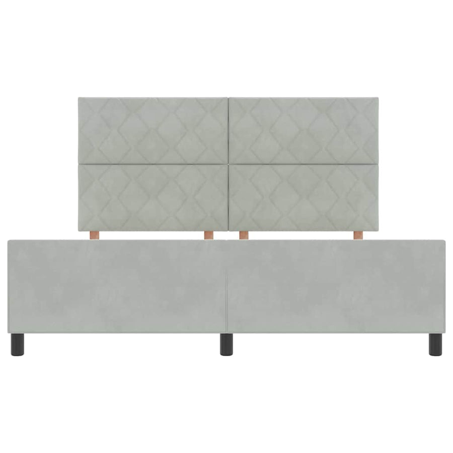 Boxspringbed met hoofdeinde Lichtgrijs 180 x 200 cm Fluweel