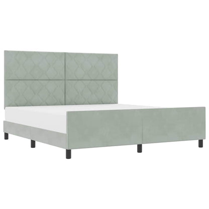 Boxspringbed met hoofdeinde Lichtgrijs 180 x 200 cm Fluweel