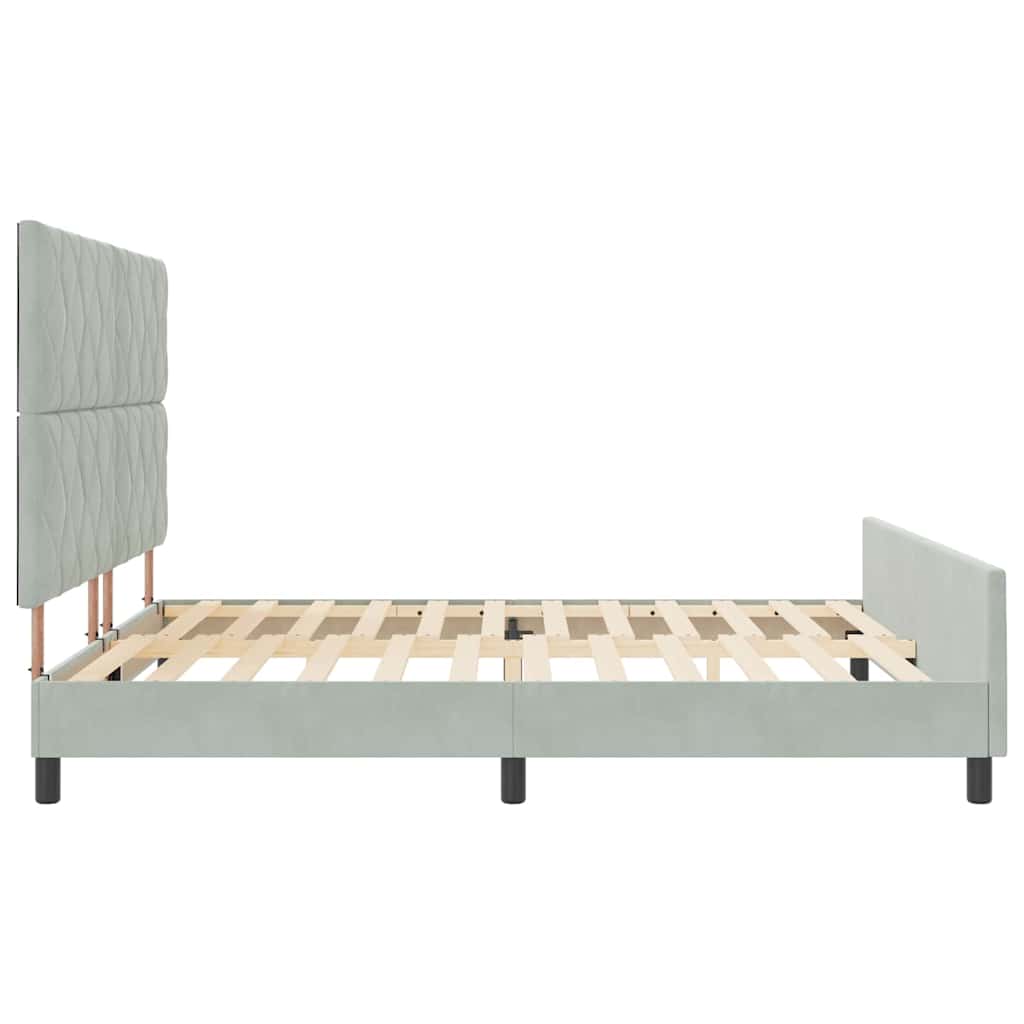 Boxspringbed met hoofdeinde Lichtgrijs 180 x 200 cm Fluweel