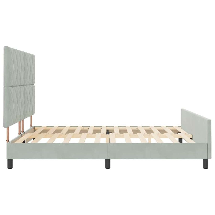Boxspringbed met hoofdeinde Lichtgrijs 180 x 200 cm Fluweel