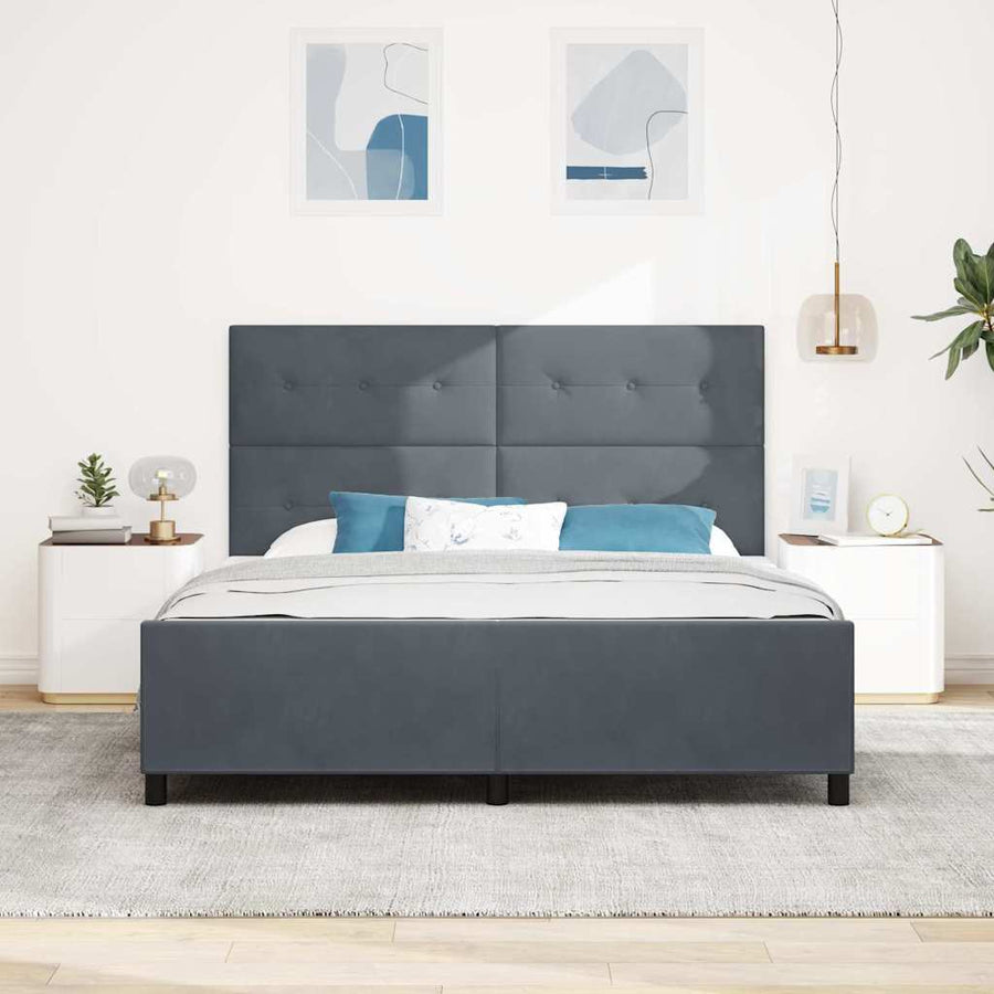 Boxspringbed met hoofdeinde Donkergrijs 180 x 200 cm Fluweel