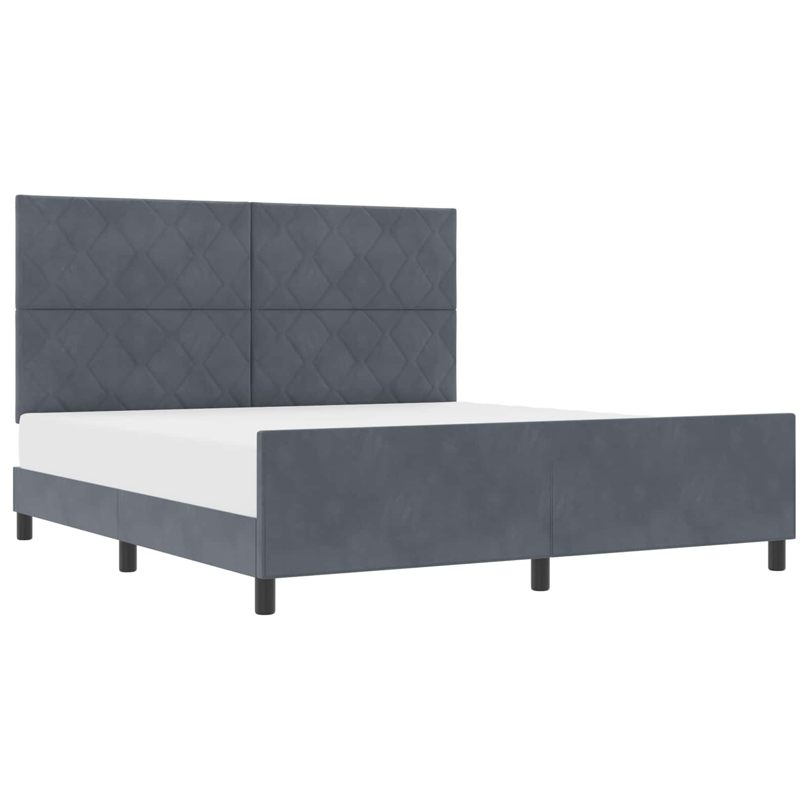 Boxspringbed met hoofdeinde Donkergrijs 180 x 200 cm Fluweel