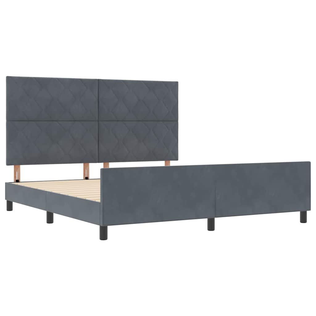 Boxspringbed met hoofdeinde Donkergrijs 180 x 200 cm Fluweel