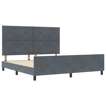 Boxspringbed met hoofdeinde Donkergrijs 180 x 200 cm Fluweel