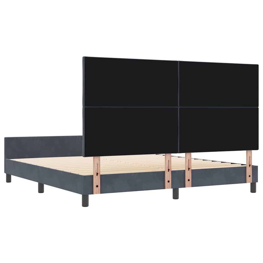 Boxspringbed met hoofdeinde Donkergrijs 180 x 200 cm Fluweel