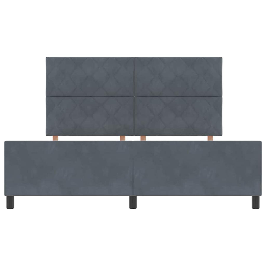 Boxspringbed met hoofdeinde Donkergrijs 180 x 200 cm Fluweel