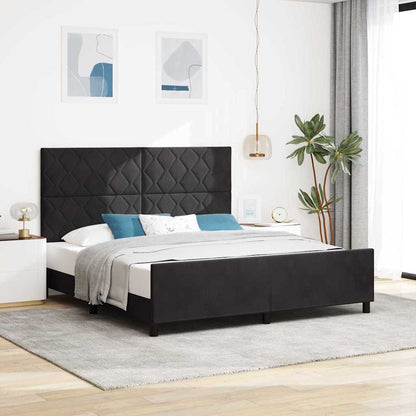 Boxspringbed met hoofdeinde Zwart 180 x 200 cm Fluweel
