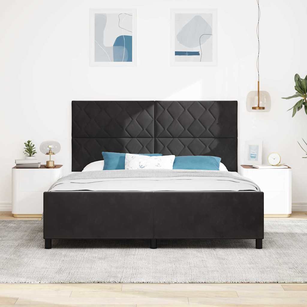 Boxspringbed met hoofdeinde Zwart 180 x 200 cm Fluweel