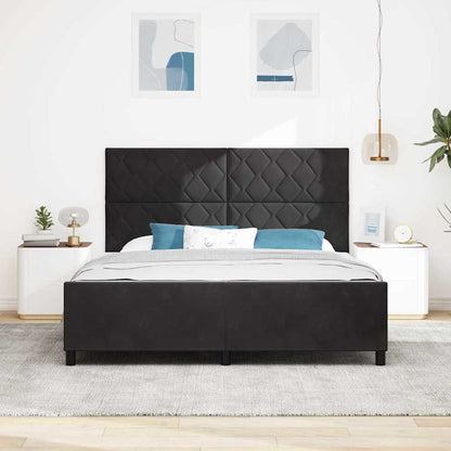 Boxspringbed met hoofdeinde Zwart 180 x 200 cm Fluweel