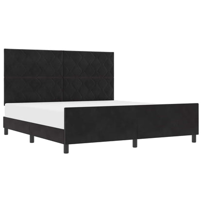 Boxspringbed met hoofdeinde Zwart 180 x 200 cm Fluweel