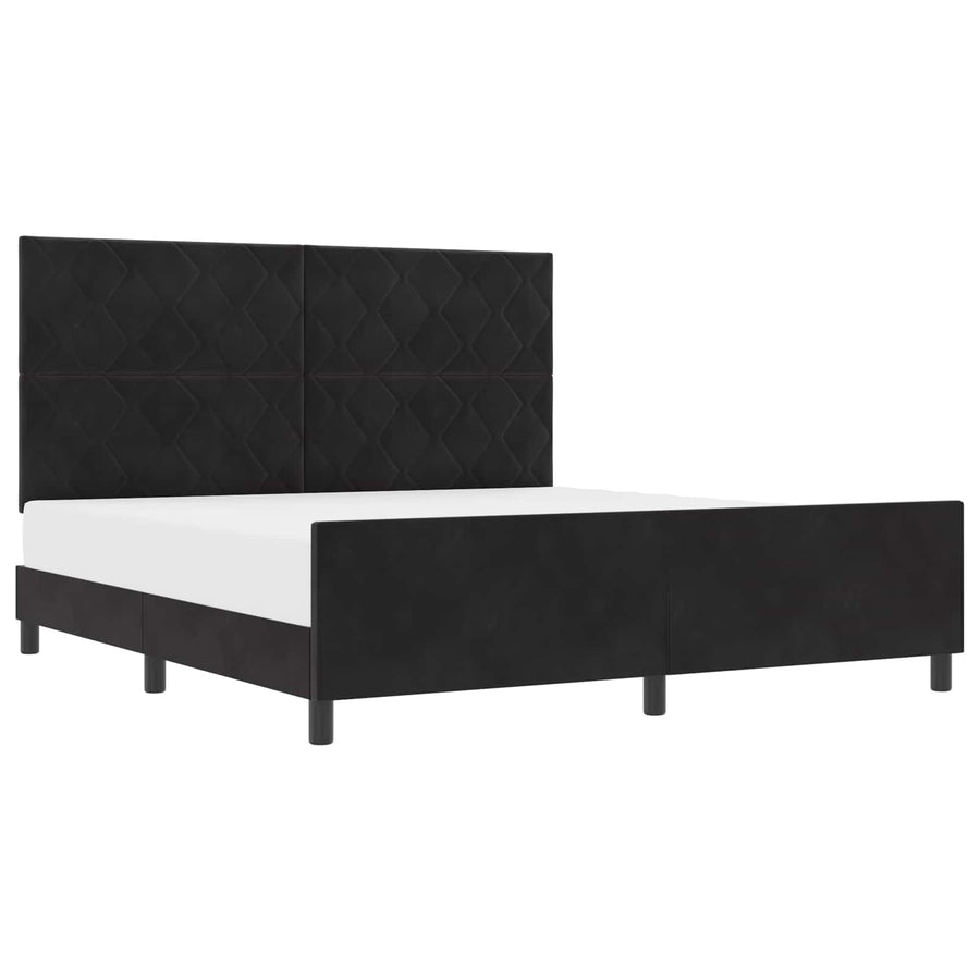 Boxspringbed met hoofdeinde Zwart 180 x 200 cm Fluweel