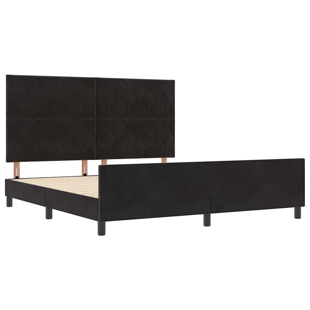 Boxspringbed met hoofdeinde Zwart 180 x 200 cm Fluweel