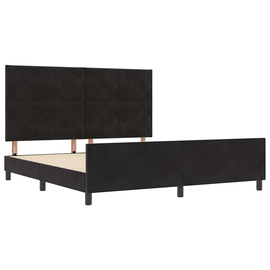 Boxspringbed met hoofdeinde Zwart 180 x 200 cm Fluweel