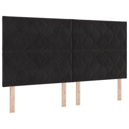 Boxspringbed met hoofdeinde Zwart 180 x 200 cm Fluweel