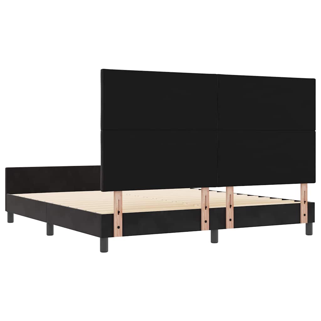 Boxspringbed met hoofdeinde Zwart 180 x 200 cm Fluweel