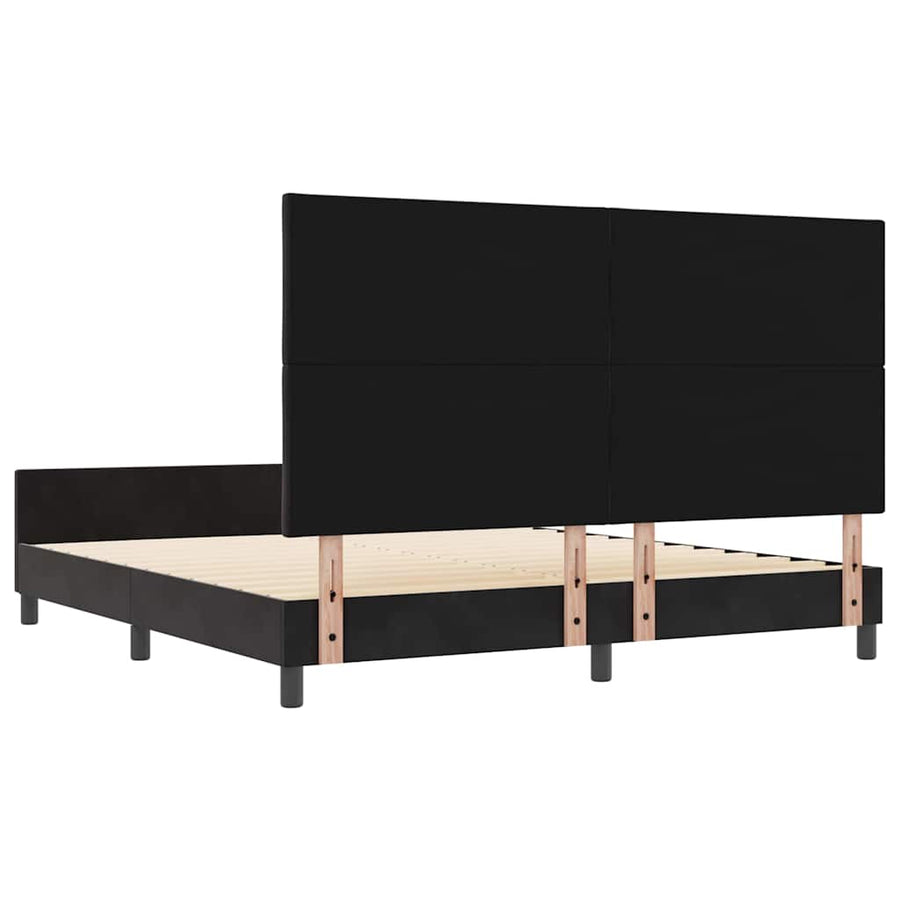 Boxspringbed met hoofdeinde Zwart 180 x 200 cm Fluweel