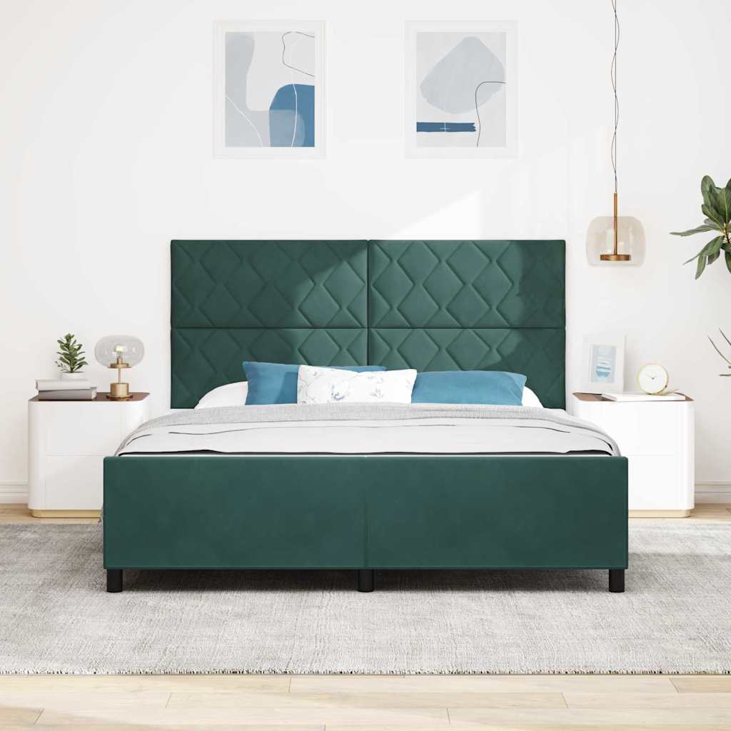 Boxspringbed met hoofdeinde Donkergroen 180 x 200 cm Fluweel