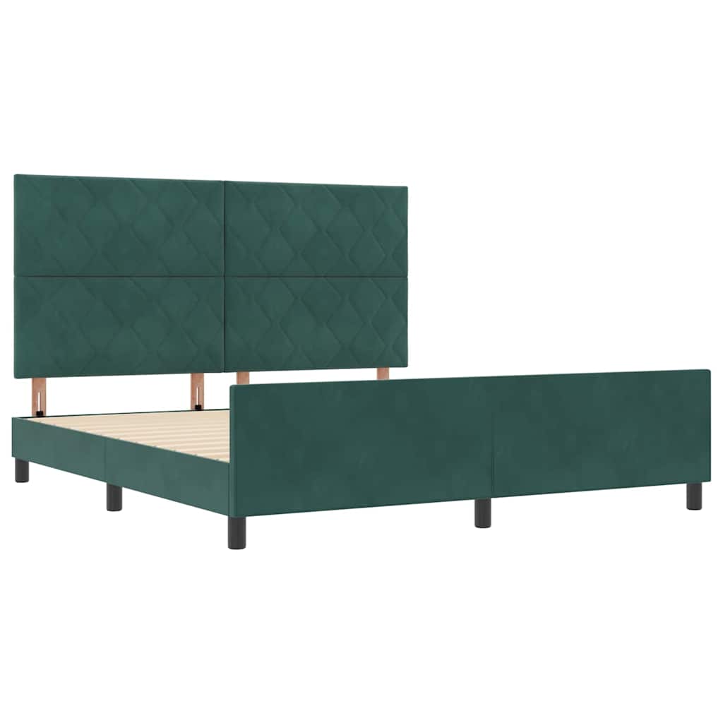 Boxspringbed met hoofdeinde Donkergroen 180 x 200 cm Fluweel
