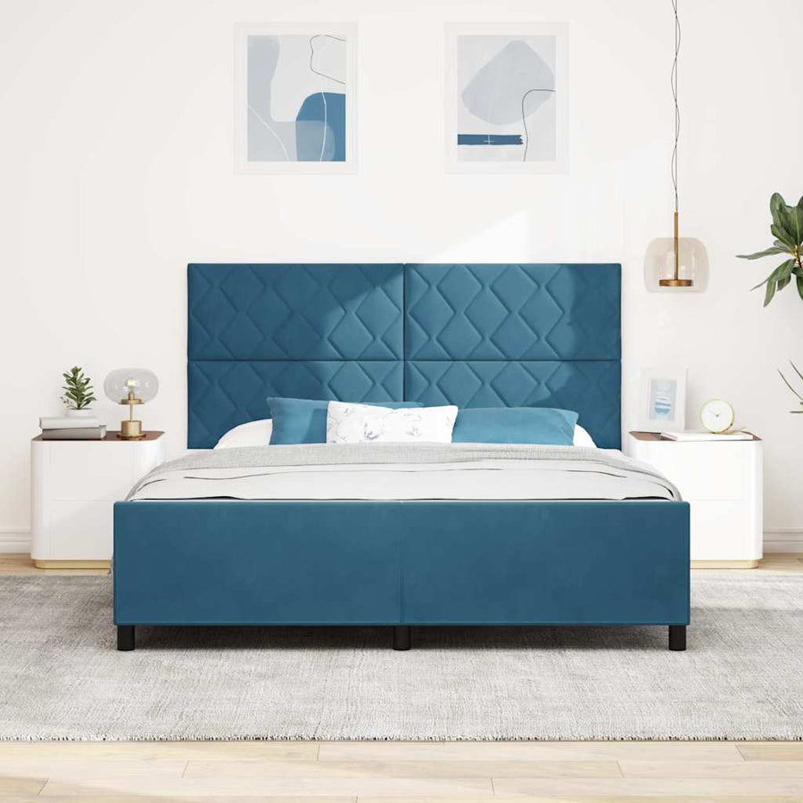 Boxspringbed met hoofdeinde Donkerblauw 180 x 200 cm Fluweel