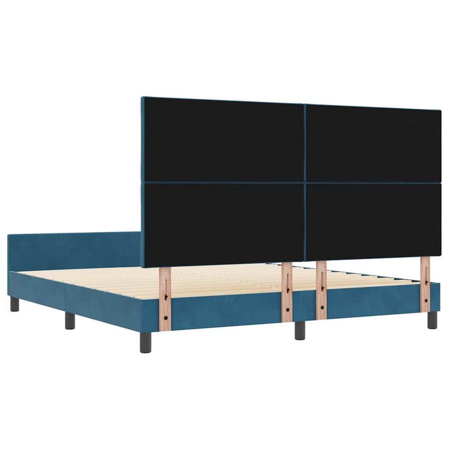 Boxspringbed met hoofdeinde Donkerblauw 180 x 200 cm Fluweel