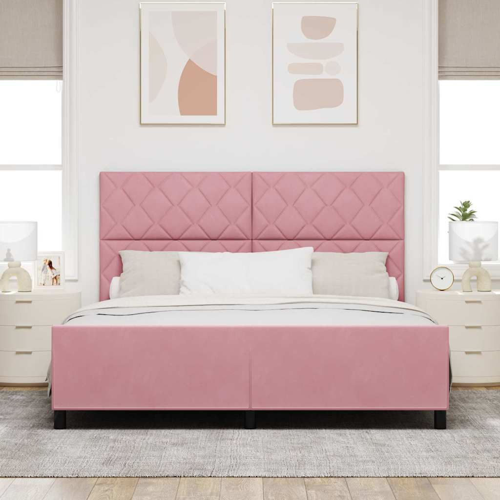 Boxspringbed met hoofdeinde Roze 180 x 200 cm Fluweel
