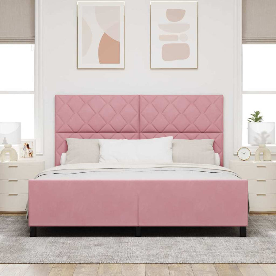 Boxspringbed met hoofdeinde Roze 180 x 200 cm Fluweel