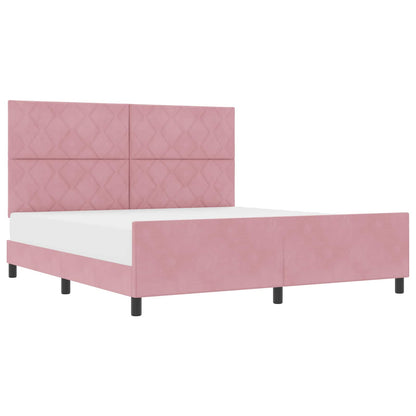Boxspringbed met hoofdeinde Roze 180 x 200 cm Fluweel