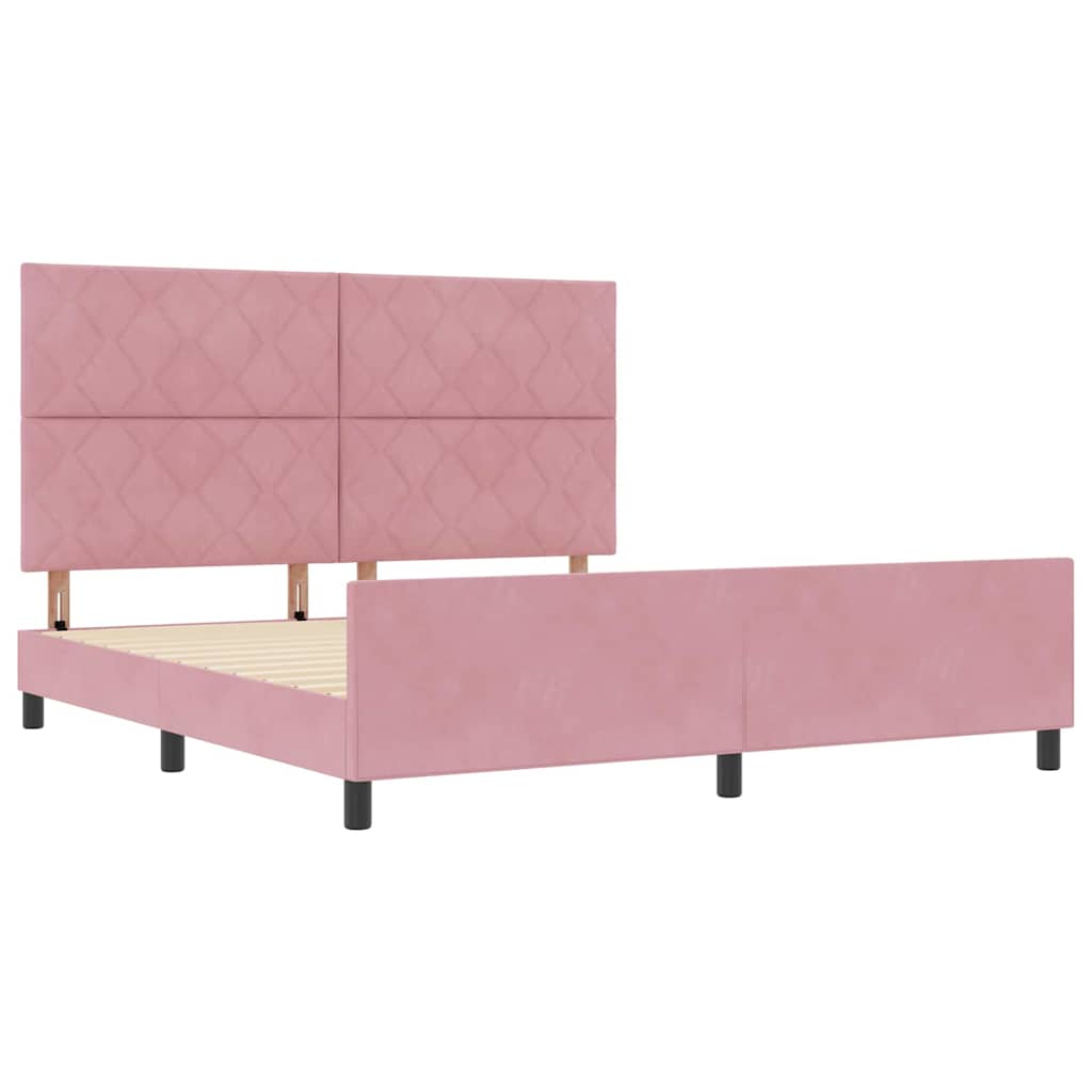 Boxspringbed met hoofdeinde Roze 180 x 200 cm Fluweel