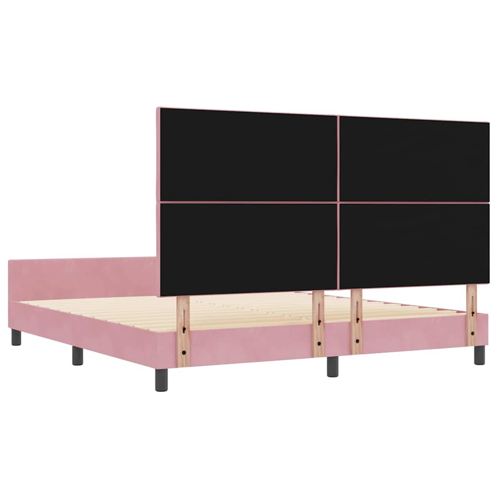 Boxspringbed met hoofdeinde Roze 180 x 200 cm Fluweel