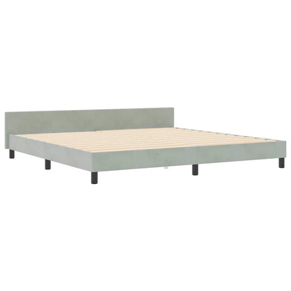 Boxspringbed met hoofdeinde Lichtgrijs 200 x 200 cm Fluweel