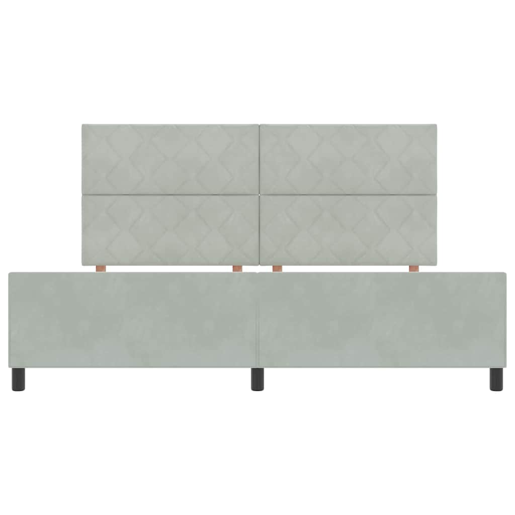 Boxspringbed met hoofdeinde Lichtgrijs 200 x 200 cm Fluweel