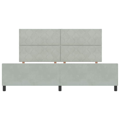 Boxspringbed met hoofdeinde Lichtgrijs 200 x 200 cm Fluweel