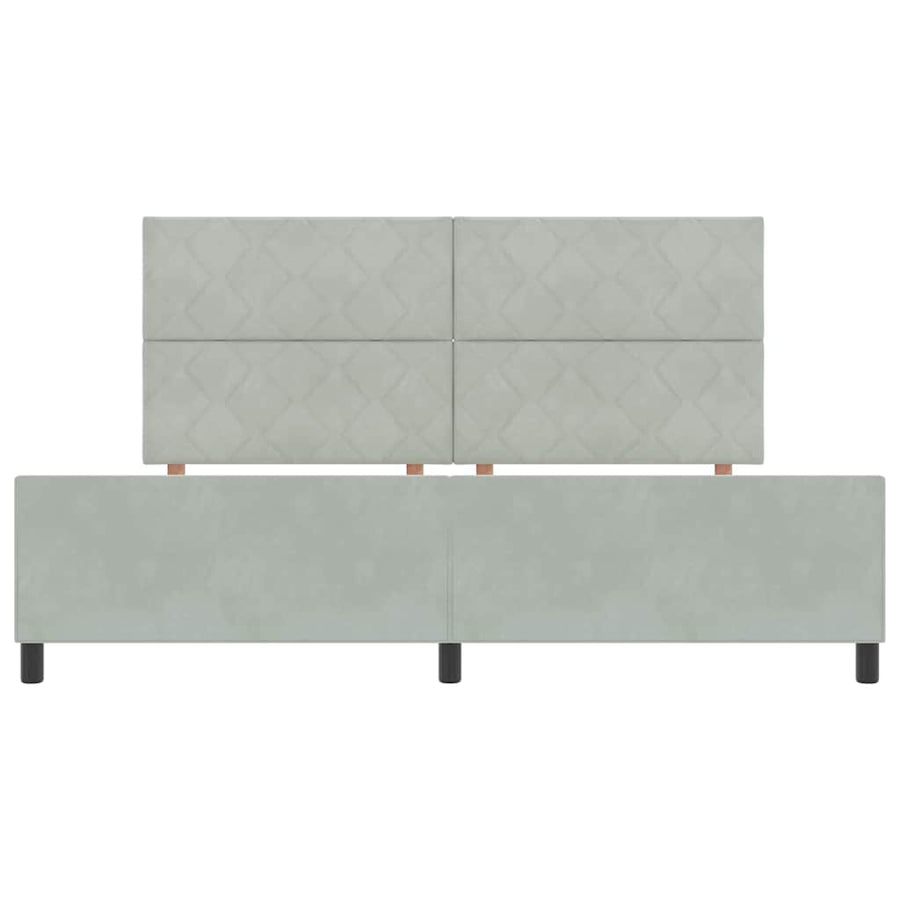 Boxspringbed met hoofdeinde Lichtgrijs 200 x 200 cm Fluweel