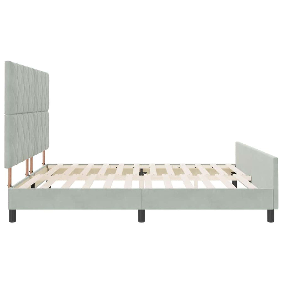 Boxspringbed met hoofdeinde Lichtgrijs 200 x 200 cm Fluweel