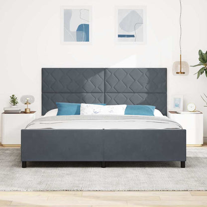 Boxspringbed met hoofdeinde Donkergrijs 200 x 200 cm Fluweel