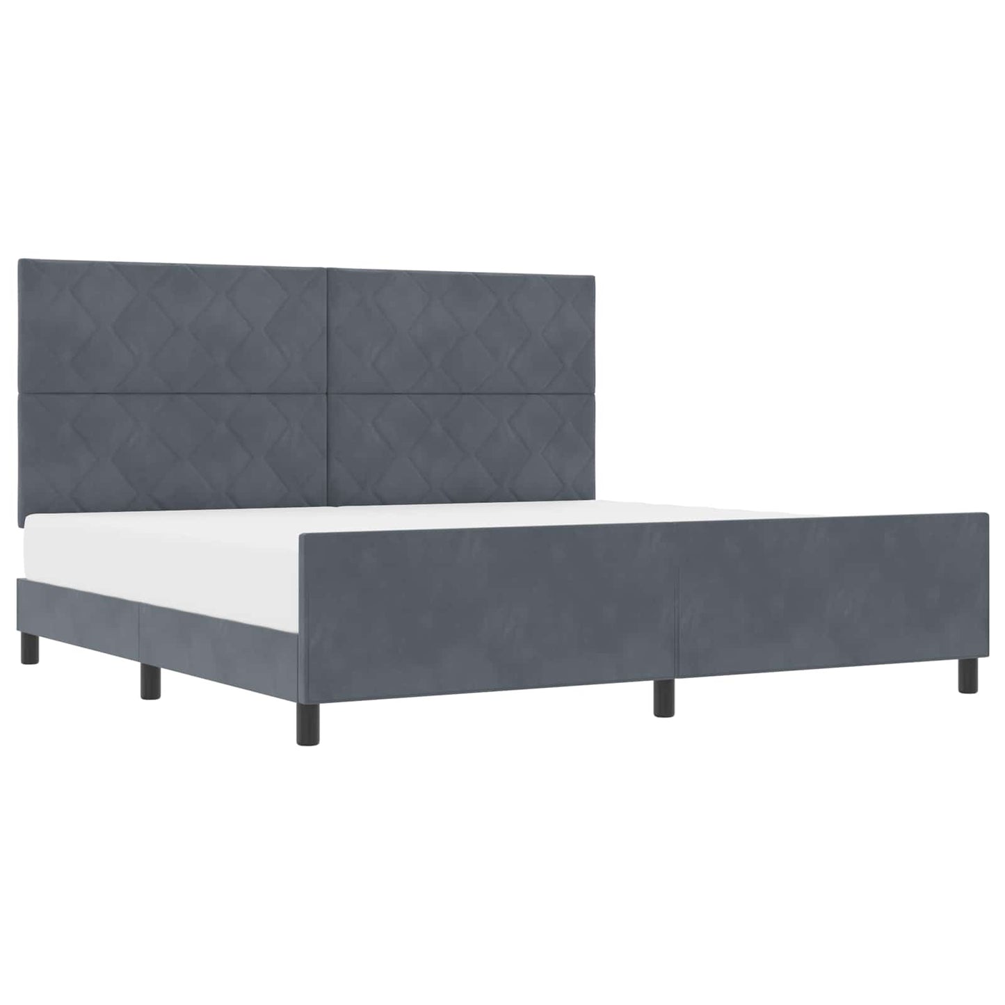 Boxspringbed met hoofdeinde Donkergrijs 200 x 200 cm Fluweel