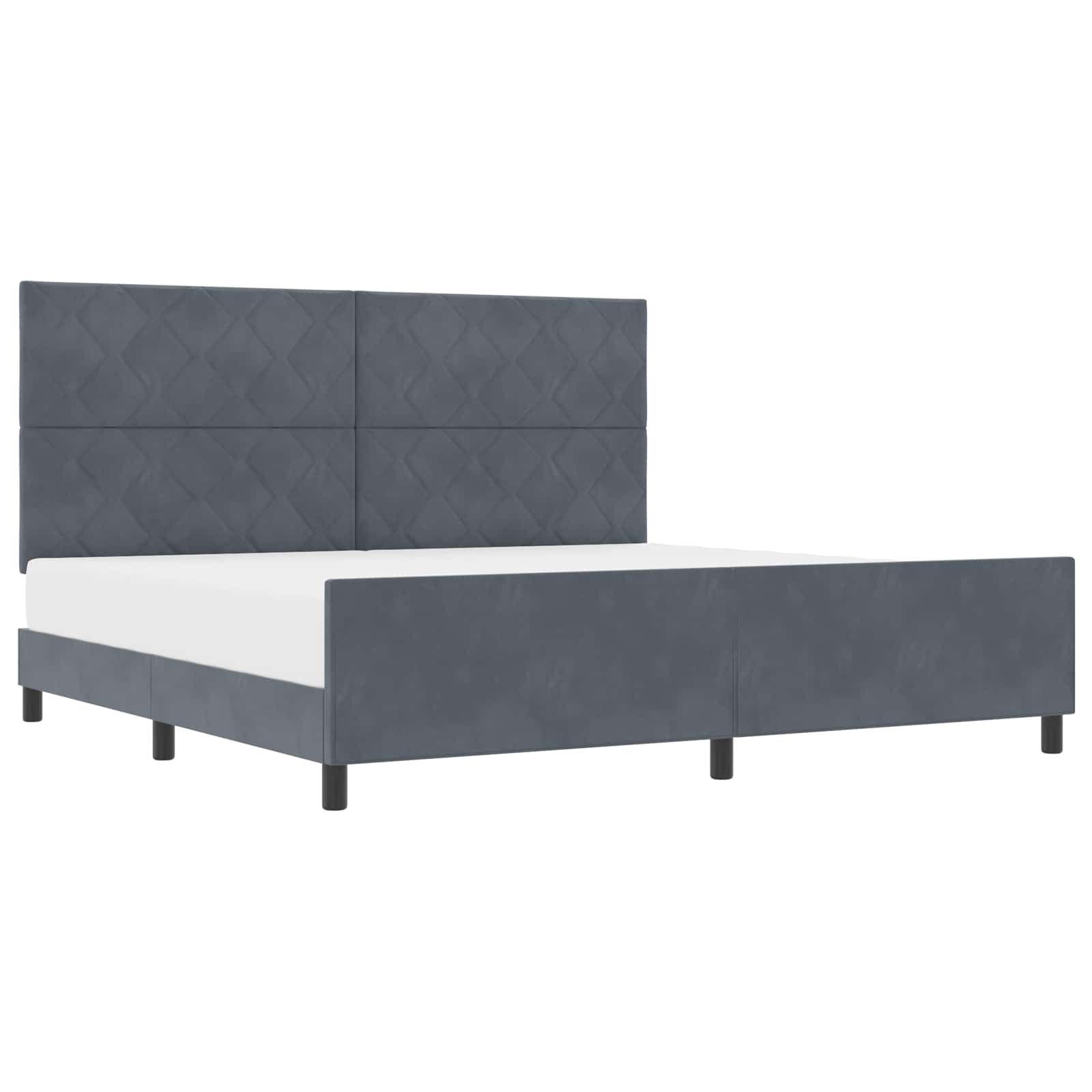 Boxspringbed met hoofdeinde Donkergrijs 200 x 200 cm Fluweel