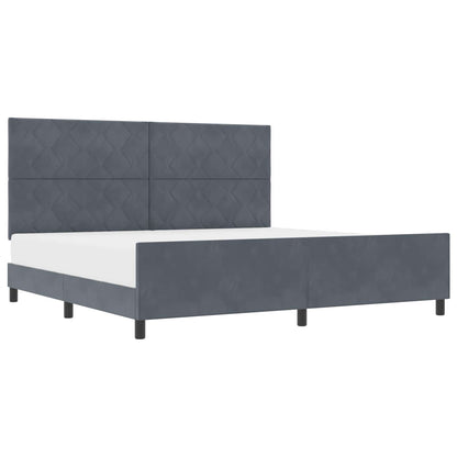 Boxspringbed met hoofdeinde Donkergrijs 200 x 200 cm Fluweel