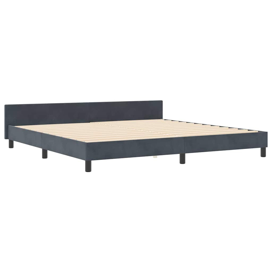 Boxspringbed met hoofdeinde Donkergrijs 200 x 200 cm Fluweel