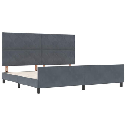 Boxspringbed met hoofdeinde Donkergrijs 200 x 200 cm Fluweel