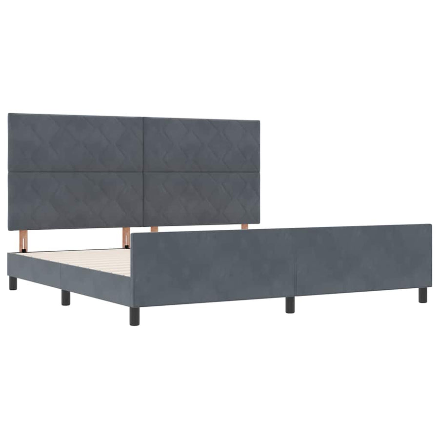 Boxspringbed met hoofdeinde Donkergrijs 200 x 200 cm Fluweel