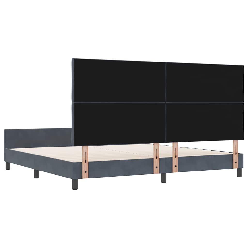 Boxspringbed met hoofdeinde Donkergrijs 200 x 200 cm Fluweel