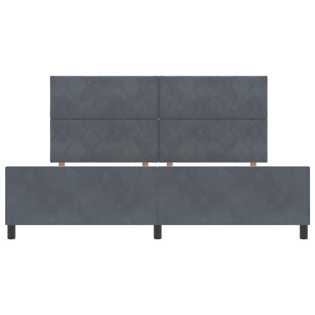 Boxspringbed met hoofdeinde Donkergrijs 200 x 200 cm Fluweel