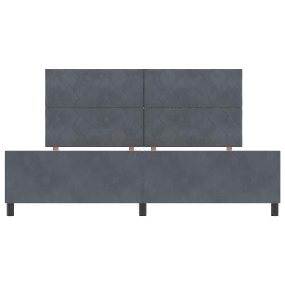 Boxspringbed met hoofdeinde Donkergrijs 200 x 200 cm Fluweel