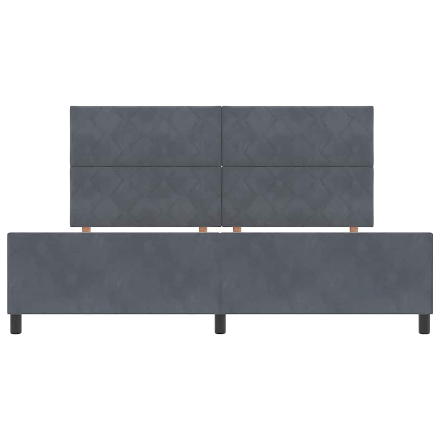 Boxspringbed met hoofdeinde Donkergrijs 200 x 200 cm Fluweel