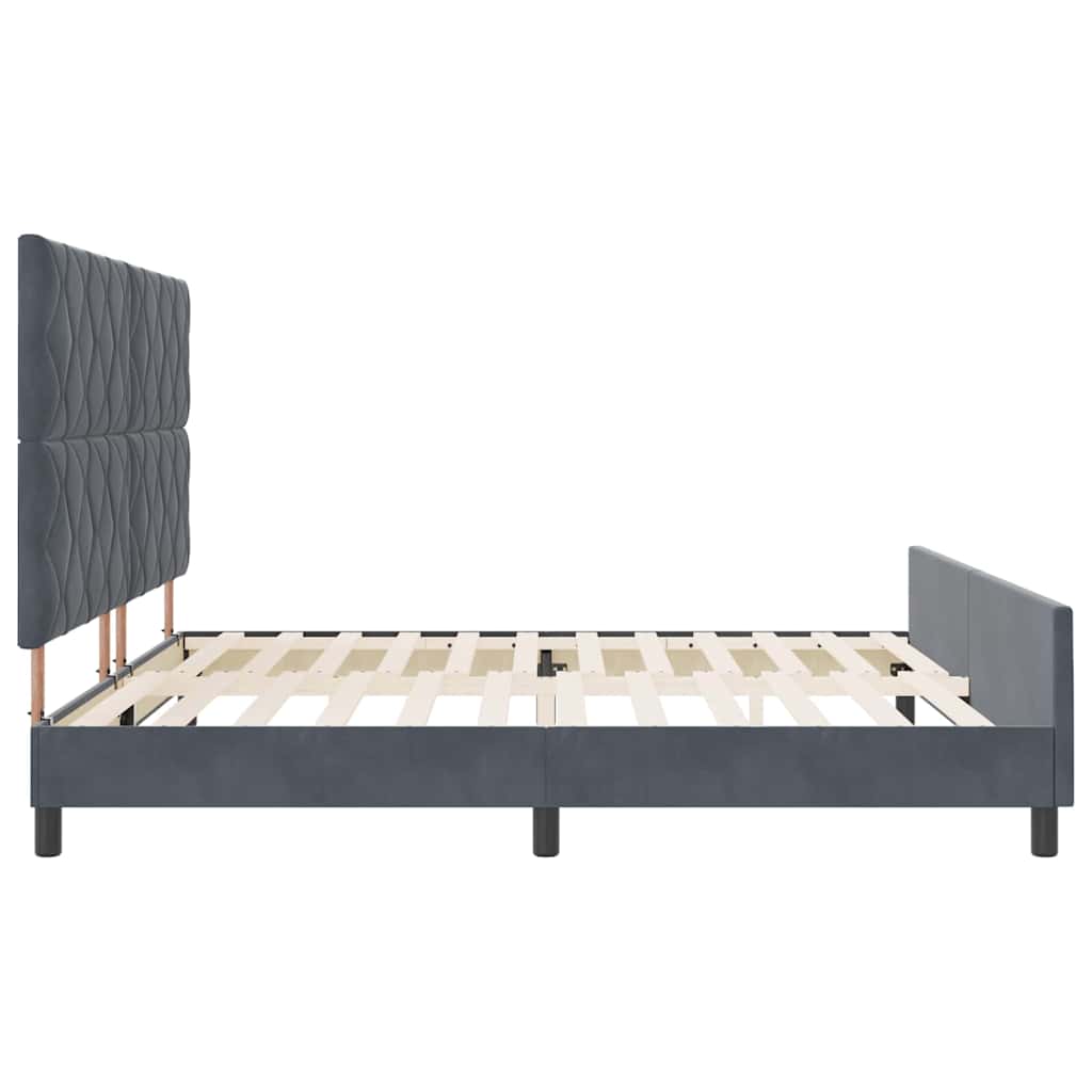 Boxspringbed met hoofdeinde Donkergrijs 200 x 200 cm Fluweel