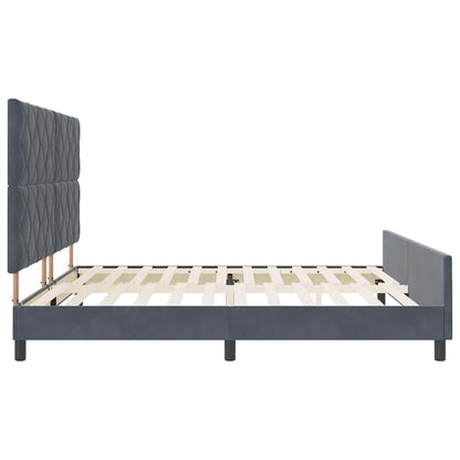 Boxspringbed met hoofdeinde Donkergrijs 200 x 200 cm Fluweel