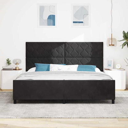 Boxspringbed met hoofdeinde Zwart 200 x 200 cm Fluweel